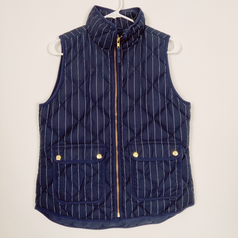 J. Crew Women's Quilted Down Vest Size Small Nautical Fall